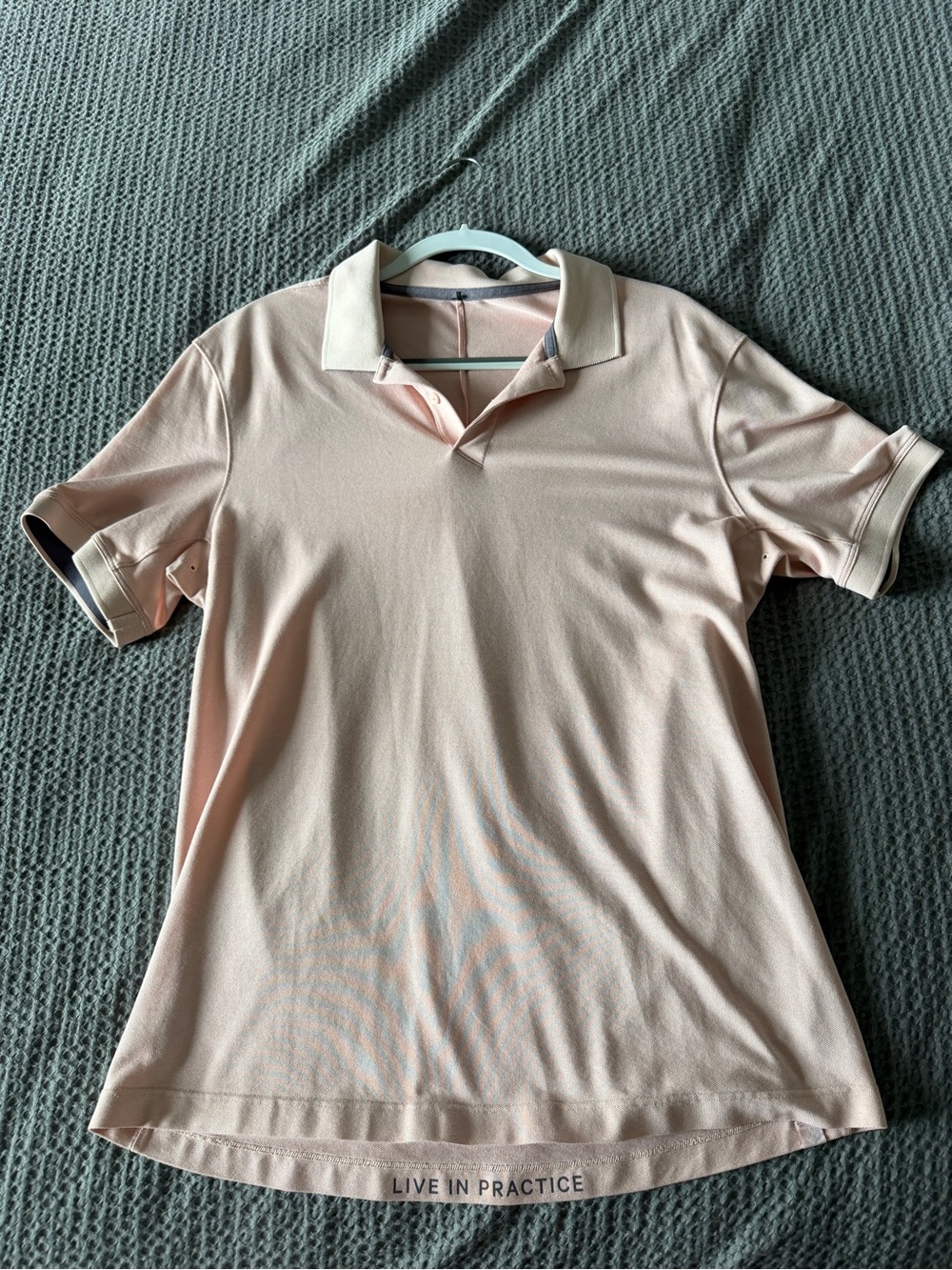 Lululemon - Light Pink Polo Shirt - "Live in Practice"
